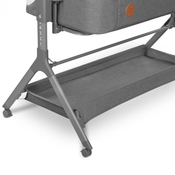 Patut co-sleeper, Lionelo, Leonie, Plus, Pliabil, Cu sistem de leganare, Cu setare unghiulara, Reglabil in 6 pozitii pe inaltime, Conform cu standardele europeane de securitate EN1130 si EN16890, Gri [28]