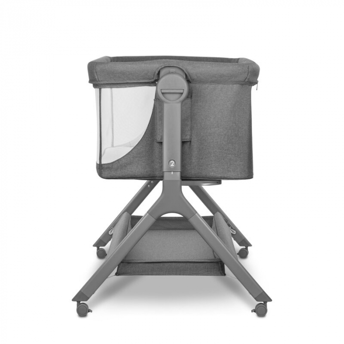 Patut co-sleeper, Lionelo, Leonie, Plus, Pliabil, Cu sistem de leganare, Cu setare unghiulara, Reglabil in 6 pozitii pe inaltime, Conform cu standardele europeane de securitate EN1130 si EN16890, Gri [20]
