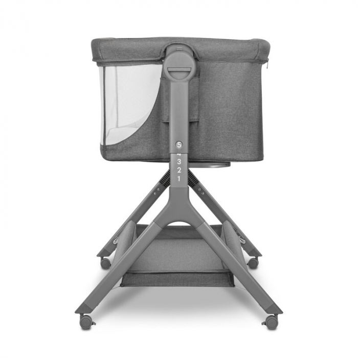 Patut co-sleeper, Lionelo, Leonie, Plus, Pliabil, Cu sistem de leganare, Cu setare unghiulara, Reglabil in 6 pozitii pe inaltime, Conform cu standardele europeane de securitate EN1130 si EN16890, Gri [23]
