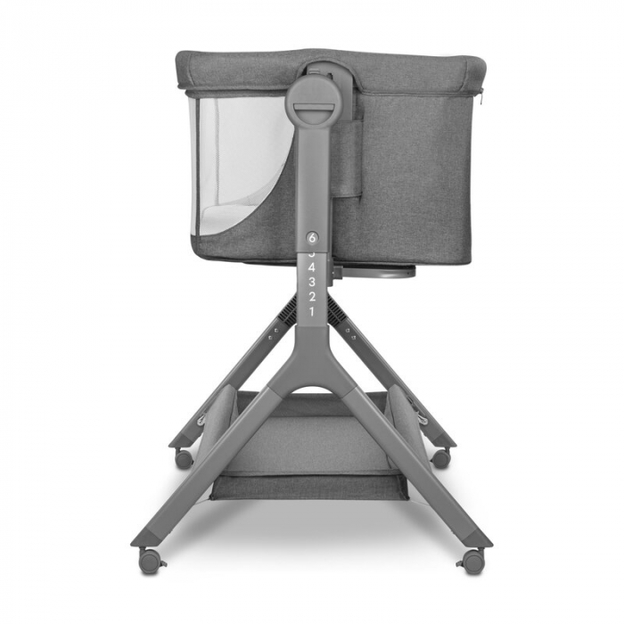 Patut co-sleeper, Lionelo, Leonie, Plus, Pliabil, Cu sistem de leganare, Cu setare unghiulara, Reglabil in 6 pozitii pe inaltime, Conform cu standardele europeane de securitate EN1130 si EN16890, Gri [24]