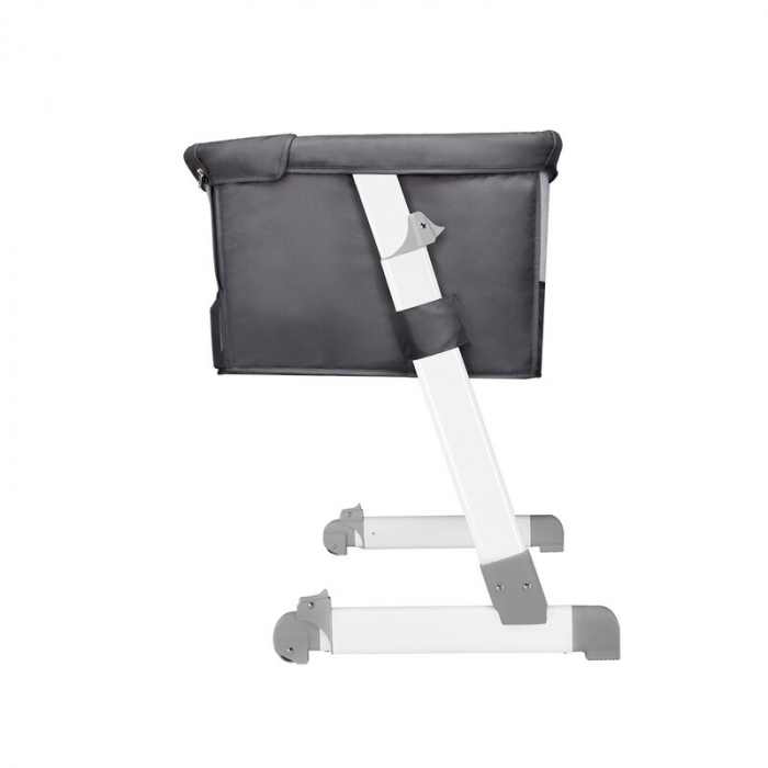 Patut co-sleeper, Lionelo, Theo, 2 in 1, Cu setare unghiulara, Reglabil in 5 pozitii pe inaltime, Conform cu standardele europeane de securitate EN1130 si EN16890, Dark Grey [13]