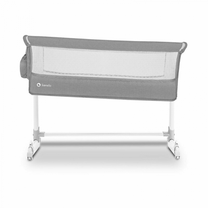 Patut co-sleeper, Lionelo, Theo, 2 in 1, Cu setare unghiulara, Reglabil in 5 pozitii pe inaltime, Conform cu standardele europeane de securitate EN1130 si EN16890, Grey [20]