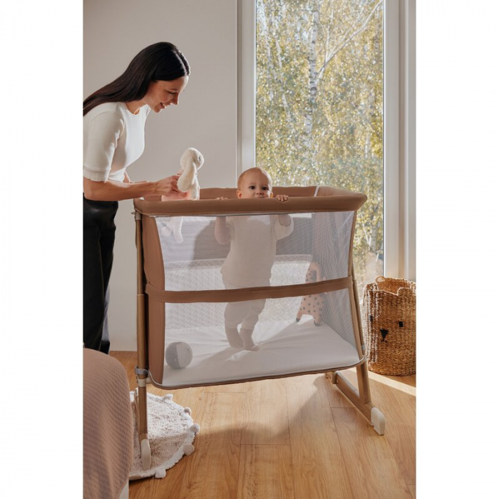 Patut co-sleeper, Lionelo, Thomi Plus, 5 in 1, Multifunctional, Sustine pana la 9 kg ca patut, 15 kg tarc de joaca, 100 kg canapea, Inaltime reglabila in 7 pozitii, De la nastere pana la 4 ani, Cu 2 s [52]