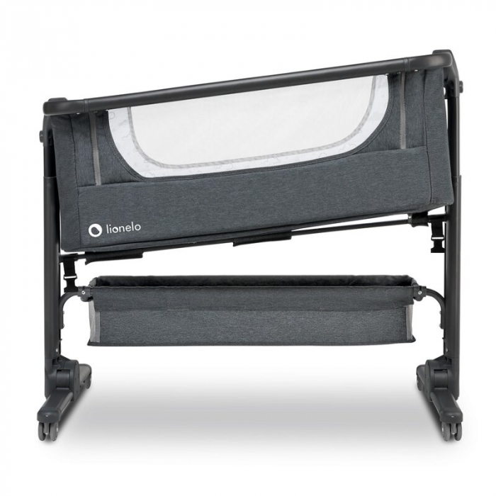 Patut co-sleeper, Lionelo, Timon, 3 in 1, Pliabil, Cu setare unghiulara, Reglabil in 6 pozitii pe inaltime, Din Aluminiu, 90x50 cm, Conform cu standardele europeane de securitate EN1130 si EN16890, Gr [4]