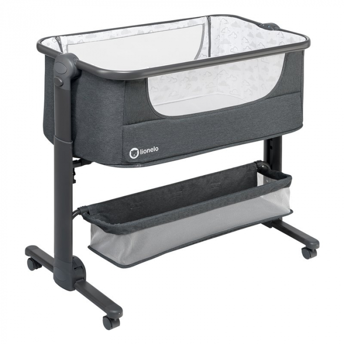 Patut co-sleeper, Lionelo, Timon, 3 in 1, Pliabil, Cu setare unghiulara, Reglabil in 6 pozitii pe inaltime, Din Aluminiu, 90x50 cm, Conform cu standardele europeane de securitate EN1130 si EN16890, Gr [1]