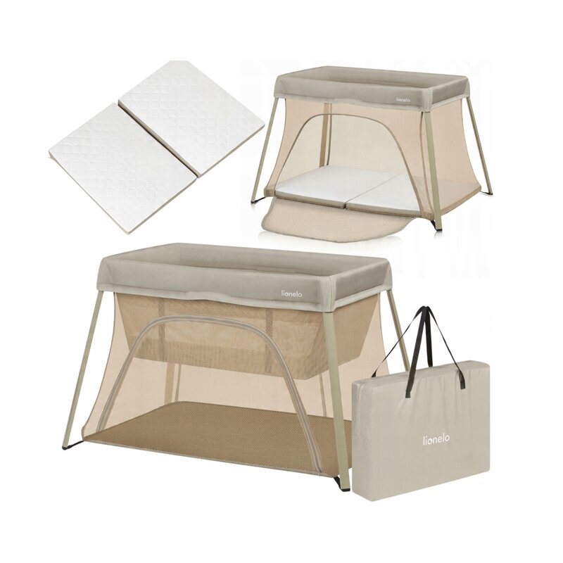Patut multifunctional, Lionelo, Alice, 3 in 1, 2 trepte de inaltime pentru saltea, Pliabil, Material rezistent Oxford 300D, Cu iesire laterala, Geanta de transport, Pana 15 kg, 0 luni+, 104×70×74 cm,  [3]