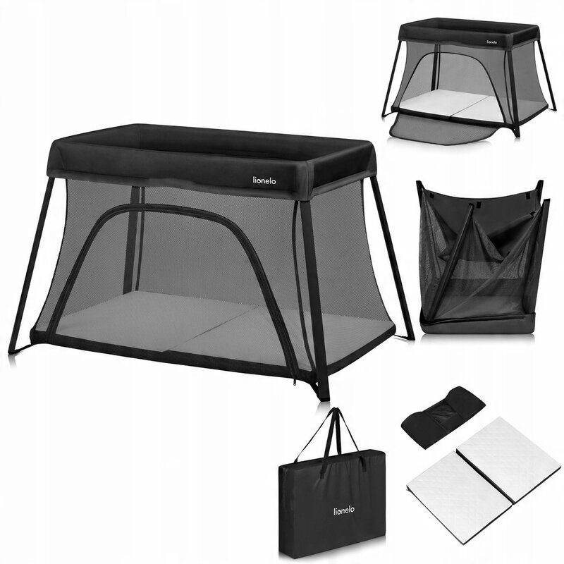 Patut multifunctional, Lionelo, Alice, 3 in 1, 2 trepte de inaltime pentru saltea, Pliabil, Material rezistent Oxford 300D, Cu iesire laterala, Geanta de transport, Pana 15 kg, 0 luni+, 104×70×74 cm,  [5]