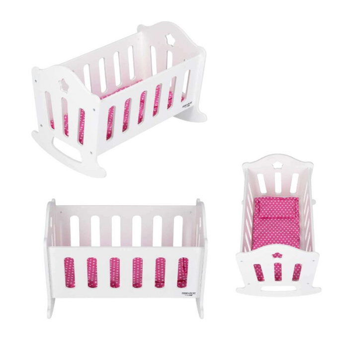 Patut pentru papusi, Free2Play, Cu pernuta confortabila, 46x33x33 cm, 36 luni+, White [2]