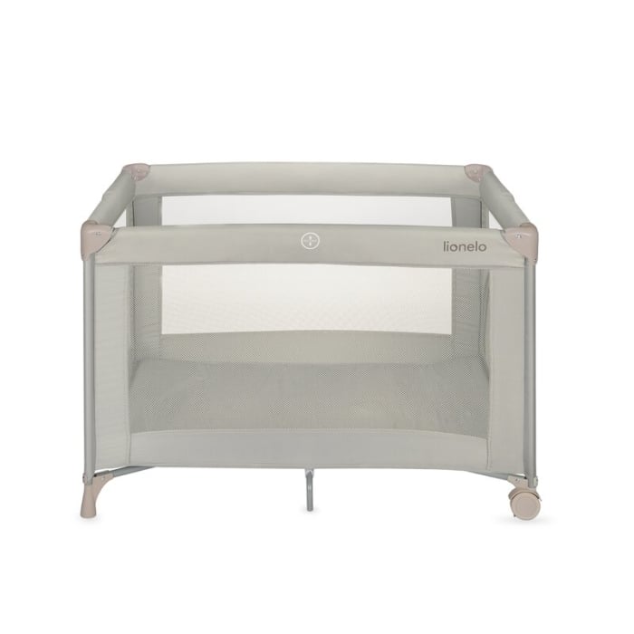Patut pliant, Lionelo, Amelie, Cu intrare laterala, 100.5×70.5 cm, Include salteluta, roti, geanta pentru transport, Constructie usoara- 7 kg, Cadru stabil din otel, Bej [6]