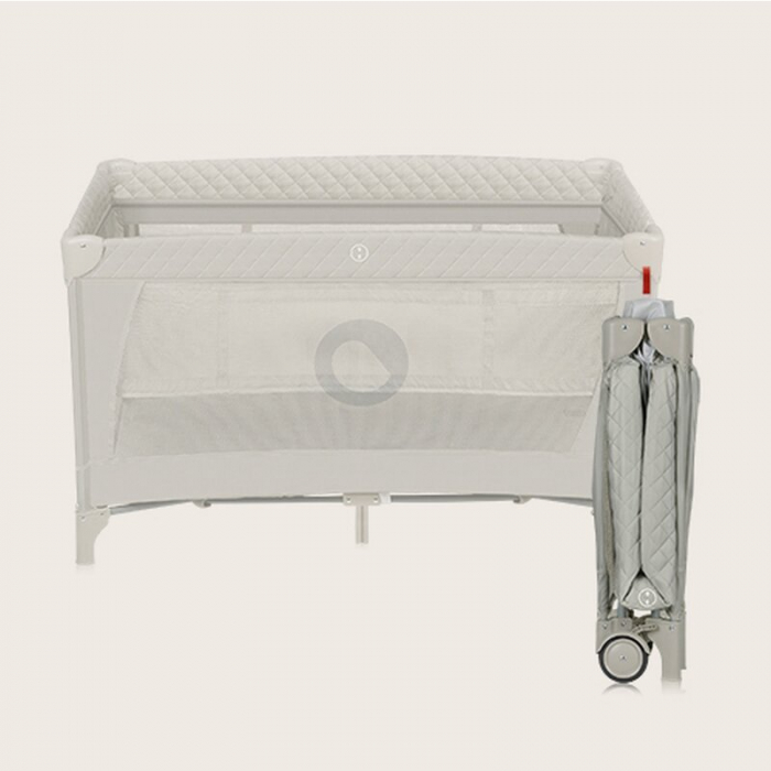 Patut pliant, Lionelo, Flower, Cu doua nivele, Cu arcada, Geanta transport, Masuta de infasat, Bara cu jucarii, Fereastra laterala, 120x60 cm, Conform cu standardele europeane de securitate EN 716 si  [10]