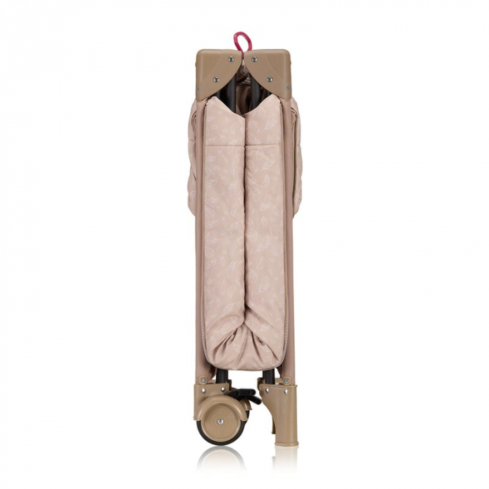 Patut pliant, Lionelo, Jasmin Easy Fold, Pana la 15 kg, Usor de pliat, Cu doua nivele, Cu saltea ergonomica T25, Cu intrare laterala cu fermoar, 2 roti cu frana, 123 x 67 cm, Conform cu EN 716, 0-36 l [14]