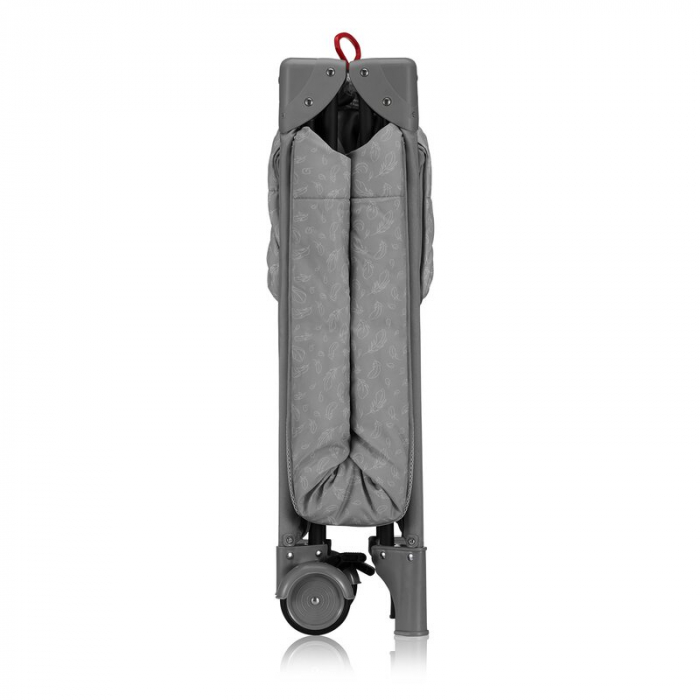 Patut pliant, Lionelo, Jasmin Easy Fold, Pana la 15 kg, Usor de pliat, Cu doua nivele, Cu saltea ergonomica T25, Cu intrare laterala cu fermoar, 2 roti cu frana, 123 x 67 cm, Conform cu EN 716, 0-36 l [14]