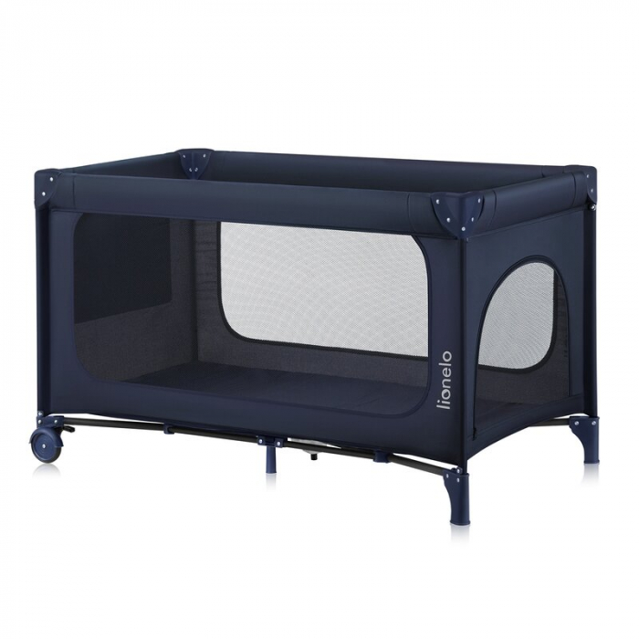 Patut pliant, Lionelo, Jasmin Easy Fold, Pana la 15 kg, Usor de pliat, Cu doua nivele, Cu saltea ergonomica T25, Cu intrare laterala cu fermoar, 2 roti cu frana, 123 x 67 cm, Conform cu EN 716, 0-36 l [3]