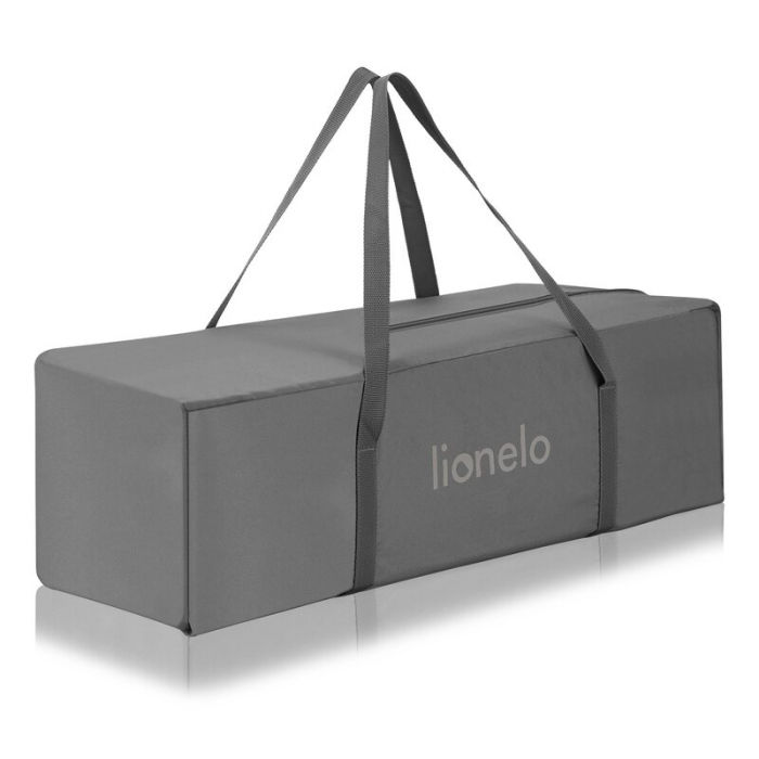 Patut pliant, Lionelo, Jasmin Easy Fold, Pana la 15 kg, Usor de pliat, Cu doua nivele, Cu saltea ergonomica T25, Cu intrare laterala cu fermoar, 2 roti cu frana, 123 x 67 cm, Conform cu EN 716, 0-36 l [17]