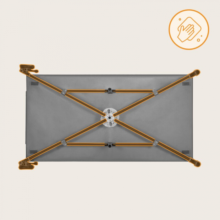 Patut pliant, Lionelo, Jasmin Easy Fold, Pana la 15 kg, Usor de pliat, Cu doua nivele, Cu saltea ergonomica T25, Cu intrare laterala cu fermoar, 2 roti cu frana, 123 x 67 cm, Conform cu EN 716, 0-36 l [26]
