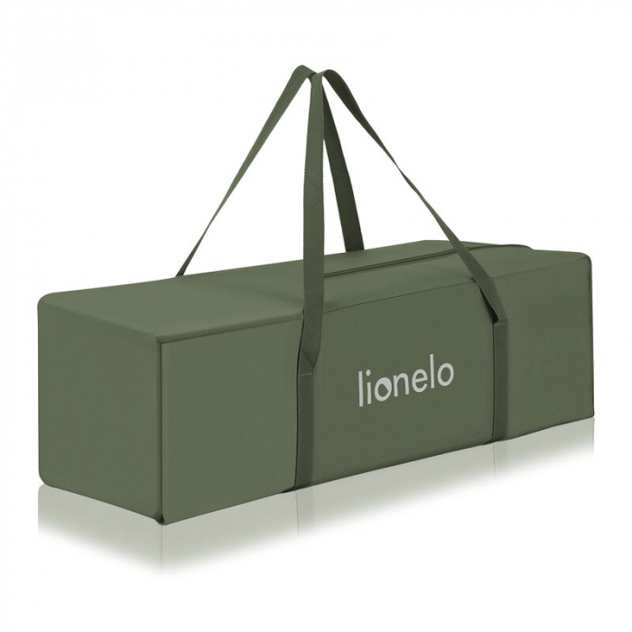 Patut pliant, Lionelo, Jasmin Easy Fold, Pana la 15 kg, Usor de pliat, Cu doua nivele, Cu saltea ergonomica T25, Cu intrare laterala cu fermoar, 2 roti cu frana, 123 x 67 cm, Conform cu EN 716, 0-36 l [19]