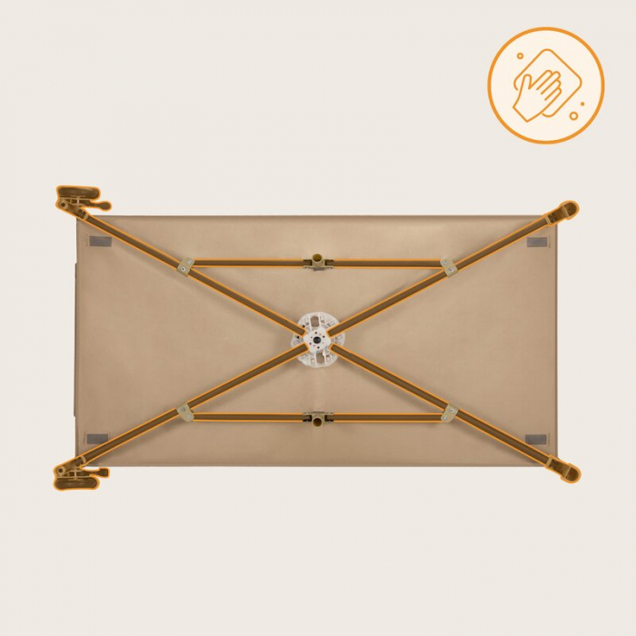Patut pliant, Lionelo, Jasmin Easy Fold, Pana la 15 kg, Usor de pliat, Cu doua nivele, Cu saltea ergonomica T25, Cu intrare laterala cu fermoar, 2 roti cu frana, 123 x 67 cm, Conform cu EN 716, 0-36 l [26]