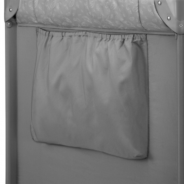 Patut pliant, Lionelo, Jasmin Easy Fold, Pana la 15 kg, Usor de pliat, Cu doua nivele, Cu saltea ergonomica T25, Cu intrare laterala cu fermoar, 2 roti cu frana, 123 x 67 cm, Conform cu EN 716, 0-36 l [11]