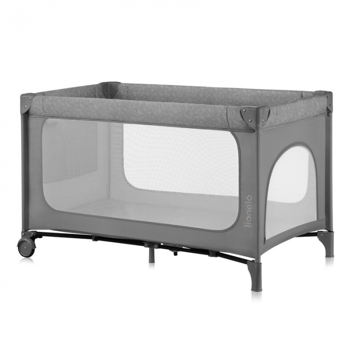 Patut pliant, Lionelo, Jasmin Easy Fold, Pana la 15 kg, Usor de pliat, Cu doua nivele, Cu saltea ergonomica T25, Cu intrare laterala cu fermoar, 2 roti cu frana, 123 x 67 cm, Conform cu EN 716, 0-36 l [3]