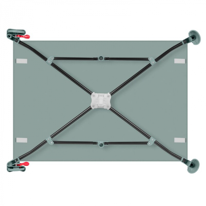 Patut pliant, Lionelo, Laura, 102 x 74 cm, Cu doua nivele, Functie de tarc, Cu roti, Include salteluta si geanta de transport, Pereti din plasa, Deschidere laterala, Pana la 15 kg, 0 luni +, Verde [20]