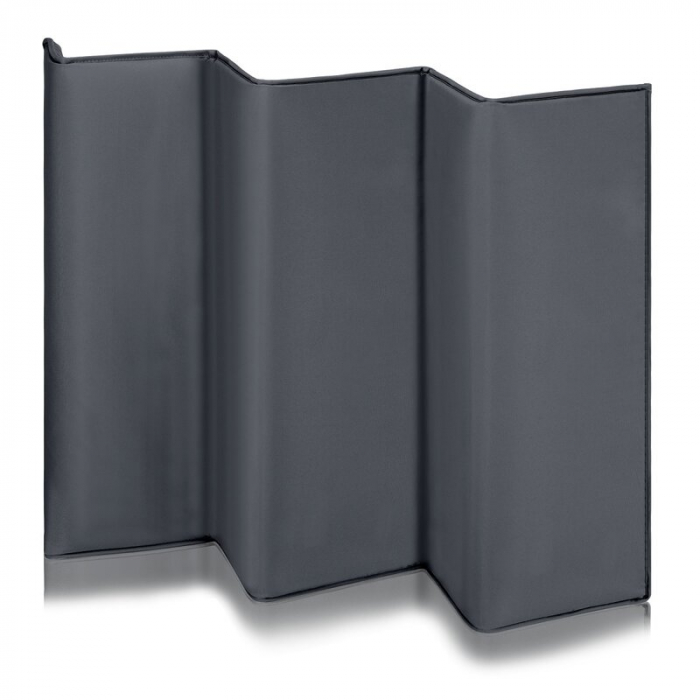 Patut pliant, Lionelo, Laura, 102 x 74 cm, Cu doua nivele, Functie de tarc, Cu roti, Include salteluta si geanta de transport, Pereti din plasa, Deschidere laterala, Pana la 15 kg, 0 luni +, Gri [20]