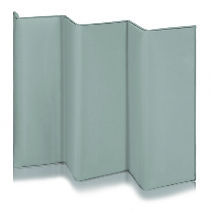 Patut pliant, Lionelo, Laura, 102 x 74 cm, Cu doua nivele, Functie de tarc, Cu roti, Include salteluta si geanta de transport, Pereti din plasa, Deschidere laterala, Pana la 15 kg, 0 luni +, Verde [21]