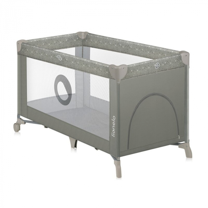 Patut pliant, Lionelo, Stefi, Cu un nivel, Cu intrare laterala cu fermoar, 2 roti, 120x60 cm, Conform cu standardul european de securitate EN 716, Bej [3]