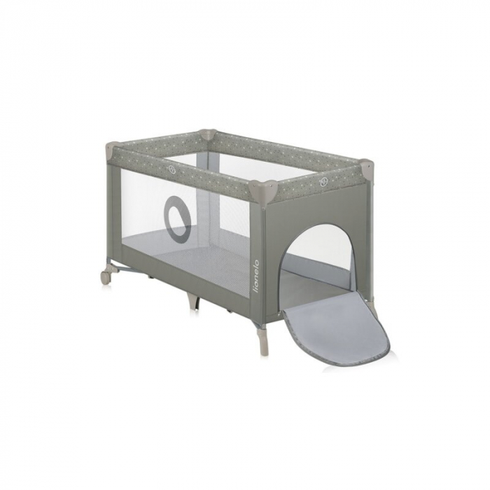 Patut pliant, Lionelo, Stefi, Cu un nivel, Cu intrare laterala cu fermoar, 2 roti, 120x60 cm, Conform cu standardul european de securitate EN 716, Bej [1]