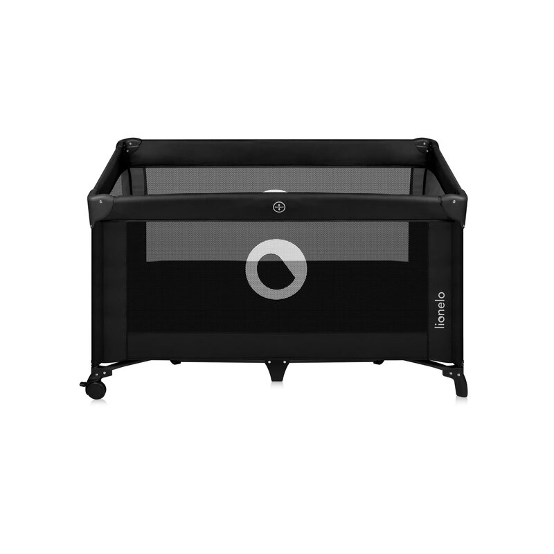Patut pliant, Lionelo, Stefi, Cu un nivel, Cu intrare laterala cu fermoar, 2 roti, 120x60 cm, Conform cu standardul european de securitate EN 716, Negru [5]