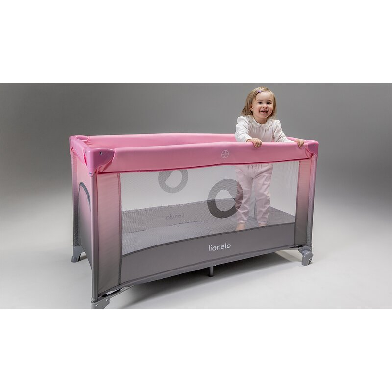 Patut pliant, Lionelo, Stefi, Cu un nivel, Cu intrare laterala cu fermoar, 2 roti, 120x60 cm, Conform cu standardul european de securitate EN 716, Negru [16]