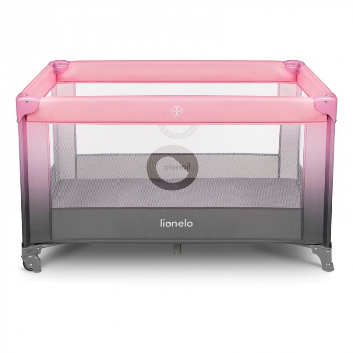 Patut pliant, Lionelo, Stefi, Cu un nivel, Cu intrare laterala cu fermoar, 2 roti, 120x60 cm, Conform cu standardul european de securitate EN 716, Roz Ombre [6]