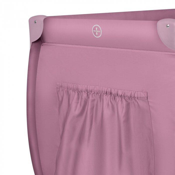 Patut pliant, Lionelo, Stefi Plus, Cu doua nivele, Cu intrare laterala cu fermoar, 2 roti, 120 x 60 cm, Conform cu standardul european de securitate EN 716, Roz [9]