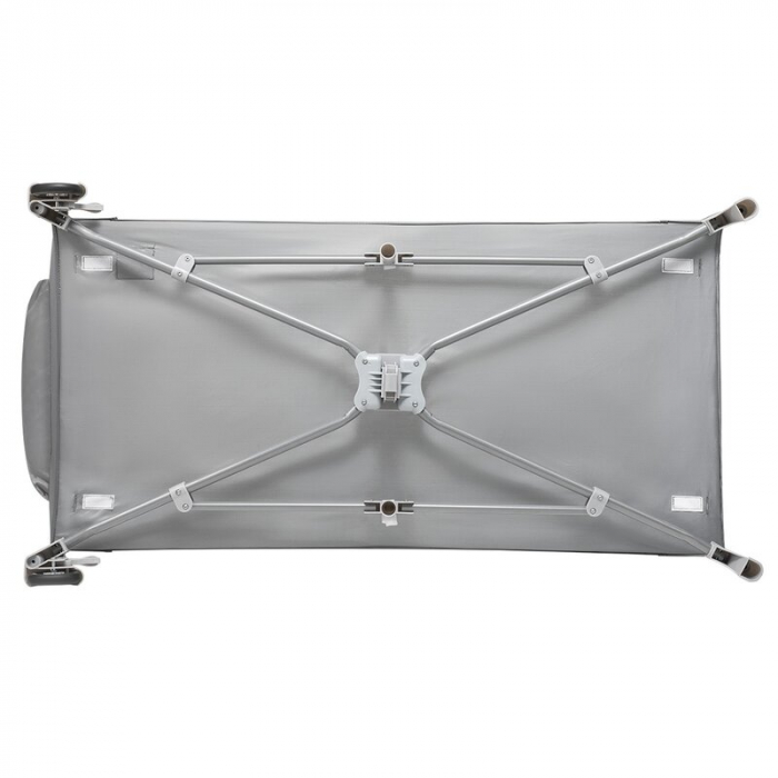 Patut pliant, Lionelo, Sven Plus, 120x60 cm, Cu doua nivele, Cu arcada jucarii, masuta de infasat, vibratii, melodii, conform cu standardele europeane de securitate EN716 si EN12221, Turcoaz/Gri [16]
