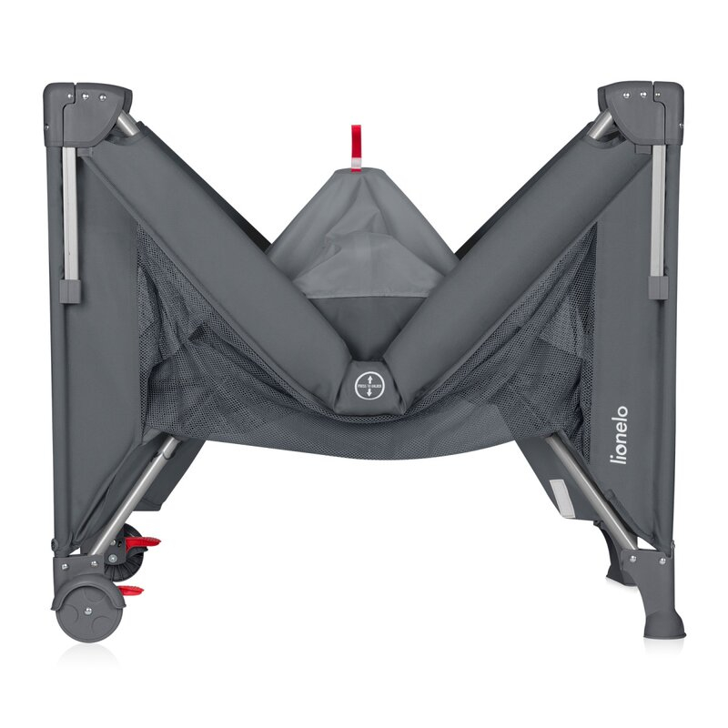 Patut pliant multifunctional, Lionelo, Ellen, Cu laterala culisanta, Nivel suplimentar, Intrare laterala cu fermoar, 2 roti, Saltea pliabila si geanta de transport incluse, 0- 36 luni, Pana la 15 kg,  [11]