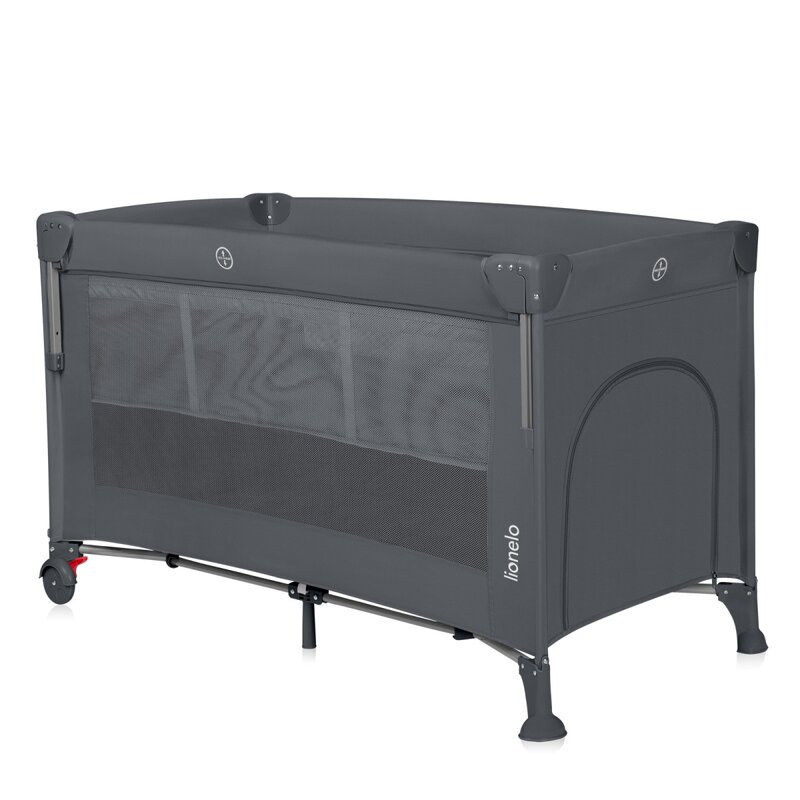 Patut pliant multifunctional, Lionelo, Ellen, Cu laterala culisanta, Nivel suplimentar, Intrare laterala cu fermoar, 2 roti, Saltea pliabila si geanta de transport incluse, 0- 36 luni, Pana la 15 kg,  [6]