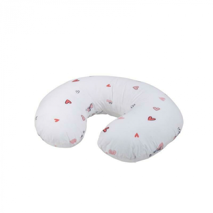 Perna alaptare, Bubaba, Cu husa detasabila, 70x60x18 cm, Kitties&Hearts/White [2]