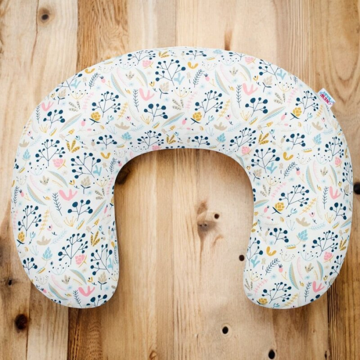 Perna alaptare, New Baby, Cranberries, Cu husa detasabila, Din bumbac, 125x16 cm, Multicolor [2]
