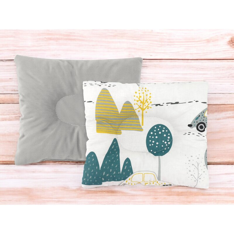Perna bebelus, MimiNu, Profilata, Cu doua fete, Cu functie anti-soc, Pufoasa, Din catifea si bumbac, 23x26 cm, Materiale certificate Oeko Tex Standard 100, Velvet Childrens Journey Grey [2]