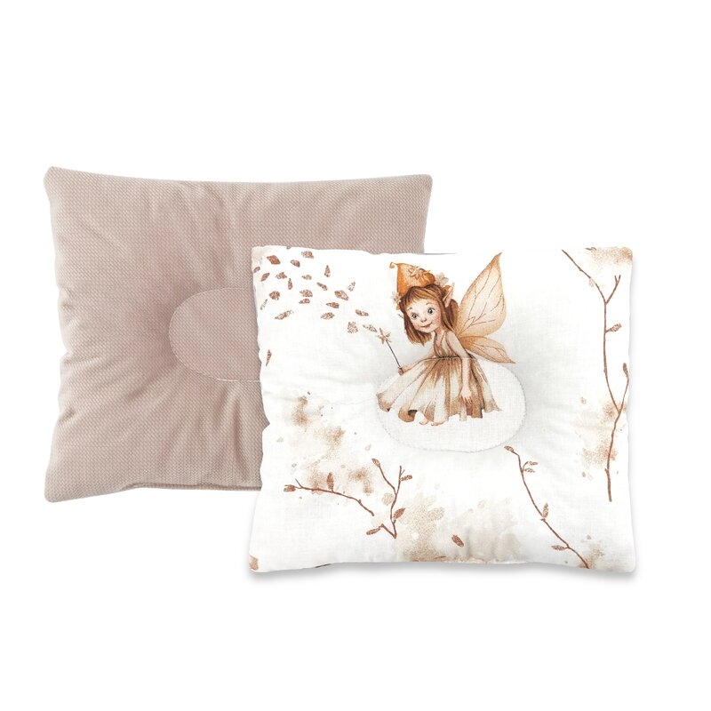 Perna bebelus, MimiNu, Profilata, Cu doua fete, Cu functie anti-soc, Pufoasa, Din catifea si bumbac, 23x26 cm, Materiale certificate Oeko Tex Standard 100, Velvet Fairy [1]