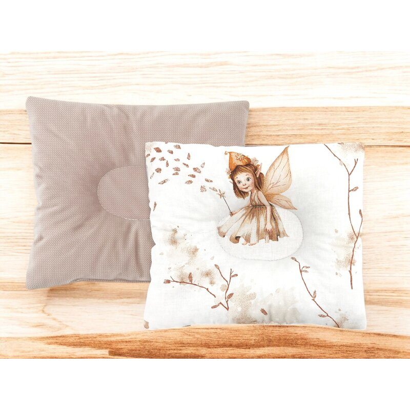 Perna bebelus, MimiNu, Profilata, Cu doua fete, Cu functie anti-soc, Pufoasa, Din catifea si bumbac, 23x26 cm, Materiale certificate Oeko Tex Standard 100, Velvet Fairy [2]