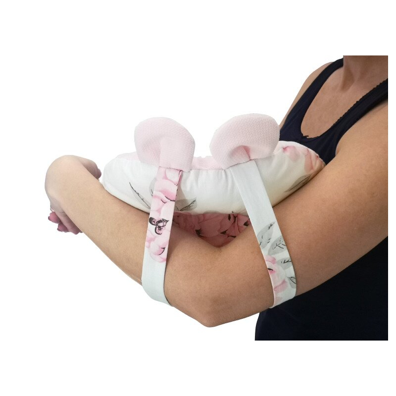 Perna bebelusi, MimiNu, Ursulet, Multifunctionala, Cu doua fete, Tesatura pufoasa minky si bumbac, Materiale certificate Oeko Tex Standard 100, Minky Pink/ Sweet Deer Pink [4]