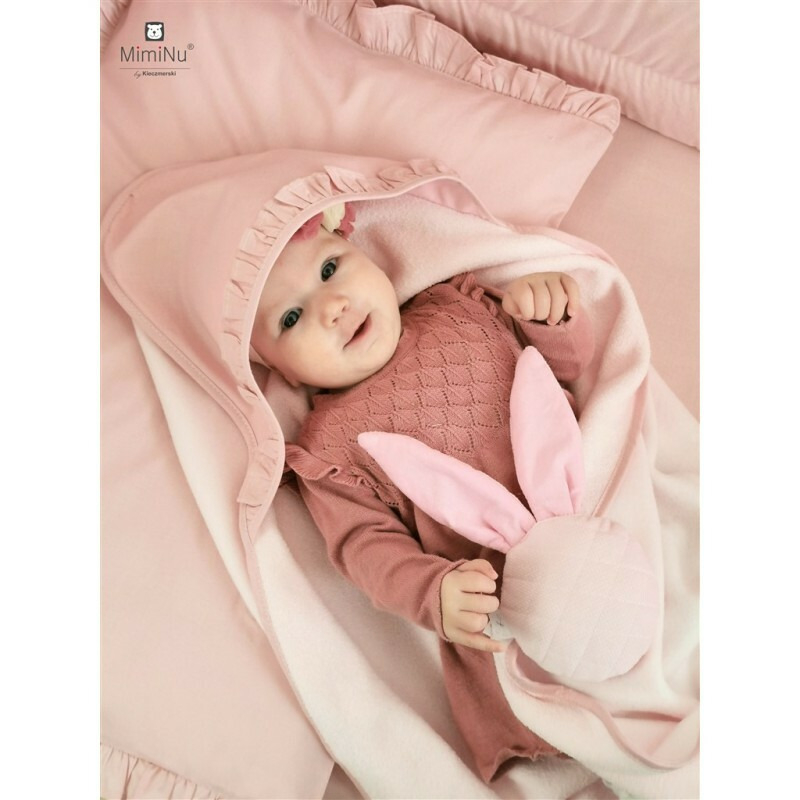 Perna clasica de dormit, MimiNu, Cu husa detasabila cu fermoar, Din bumbac certificat Oeko Tex Standard 100, 40x40 cm, Colectia Royal, Powder Pink [7]