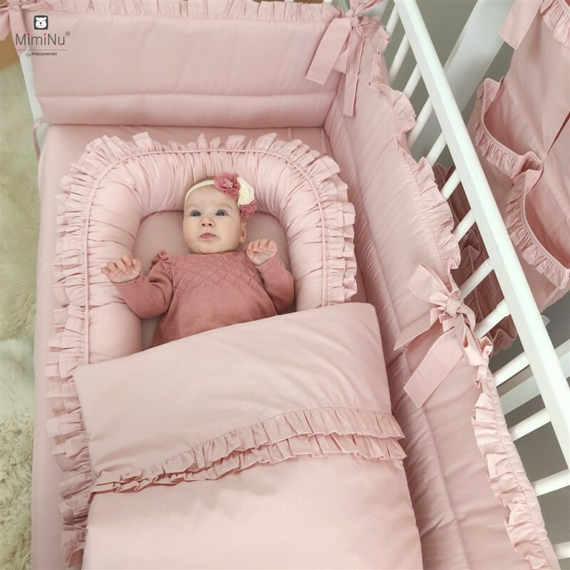Perna clasica de dormit, MimiNu, Cu husa detasabila cu fermoar, Din bumbac certificat Oeko Tex Standard 100, 40x40 cm, Colectia Royal, Powder Pink [10]