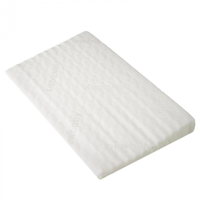 Perna oblica, New Baby, Basic, Asigura o pozitie corecta, Antialergica, Din spuma, Cu husa detasabila, 59x37 cm, 0 luni+, White [1]
