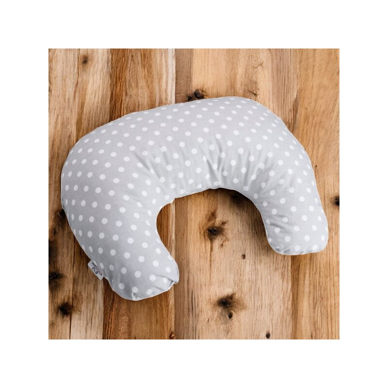 Perna pentru alaptat, Bocioland, Gray Pea, Cu husa detasabila, Din bumbac, 50x18 cm, Gri [3]