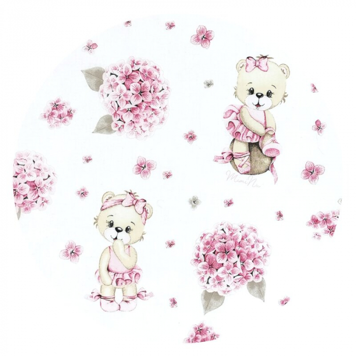 Perna pentru alaptat, MimiNu, Tip manson, Din bumbac certificat Oeko Tex Standard 100, 25 cm, Design, Pink Ballerina [5]