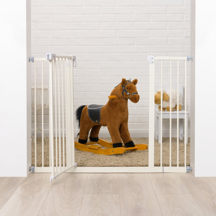 Poarta siguranta, Qmini, Thor, 74 - 109.4 cm, Inchidere automata, Sistem dublu de blocare, Otel, Garantie extinsa:3 ani, ASTM1004 si EN1930-2011, Alb [7]