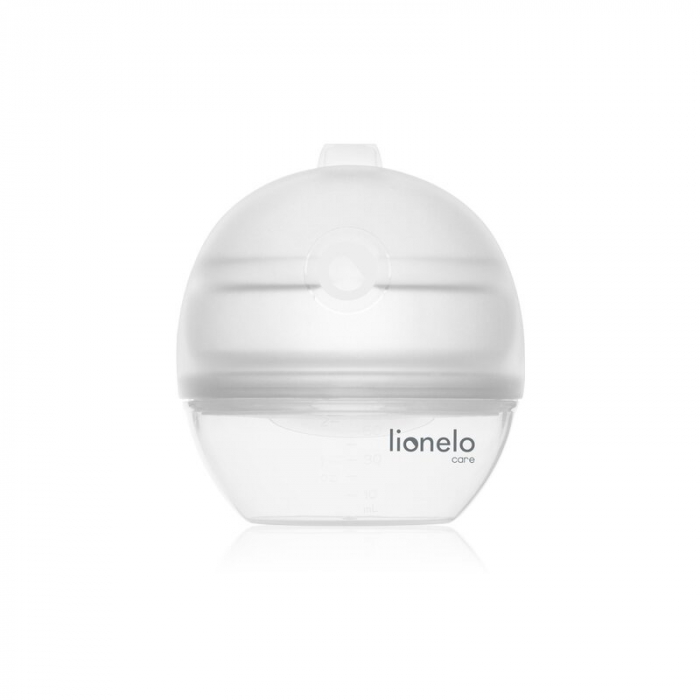 Pompa de san si colector de lapte, Lionelo, Milky 2 in 1, Volum 60 ml, Forma anatomica, Compataibila cu utilizarea cu sutien, Fara bisfenol A, Portabila, Alb [1]