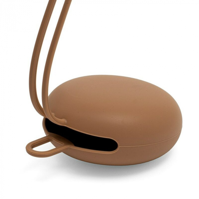 Port suzeta, New Baby, Cu lant, Protejeaza de murdarie, Silicon, Fara BPA, 0 luni+, Brown [2]