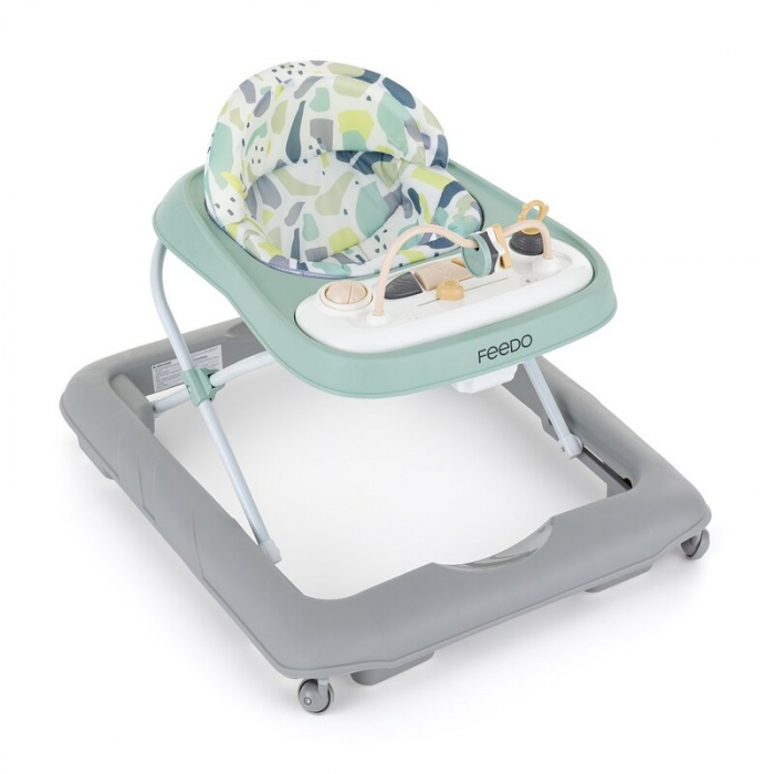 Premergator, Feedo, Pliabil, Cu panou de joaca inclus, Cu inaltime reglabila in 3 pozitii, Cu sistem de franare, Dezvolta abilitatile motorii si senzoriale, Greutate maxima suportata 12 kg, 6 luni+, M [1]